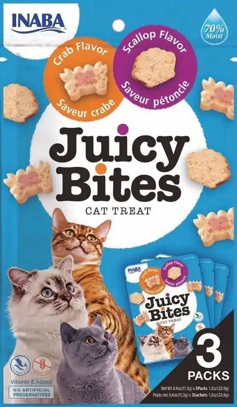Kedvezmény INABA Ciao Juicy Bites fésűkagyló és rák 3x11,3 g