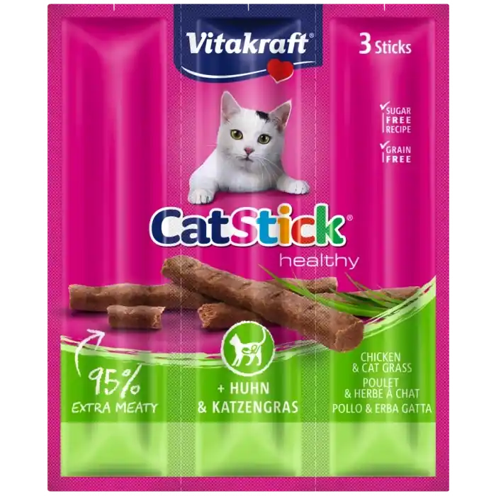 Vitakraft Cat Stick Mini Kabanos kolbász csirkével és fűvel 3x18g Szuper ajánlat