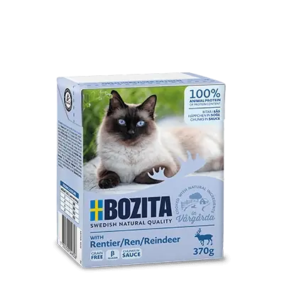 Exkluzív ajánlat BOZITA Macska rénszarvas mártásban 370 g