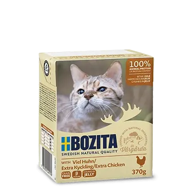 BOZITA Macska apróra vágott csirke zselében 370 g Végkiárusítás