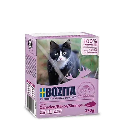 BOZITA Macskagarnélák mártásban 370g Szuper akció