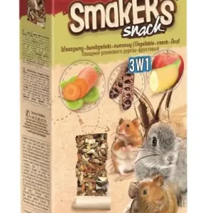Vitapol Smakers 3 az 1-ben rágcsálók és nyulak számára (zöldség/orbáncfű/gyümölcs) 3 db Kiárusítás