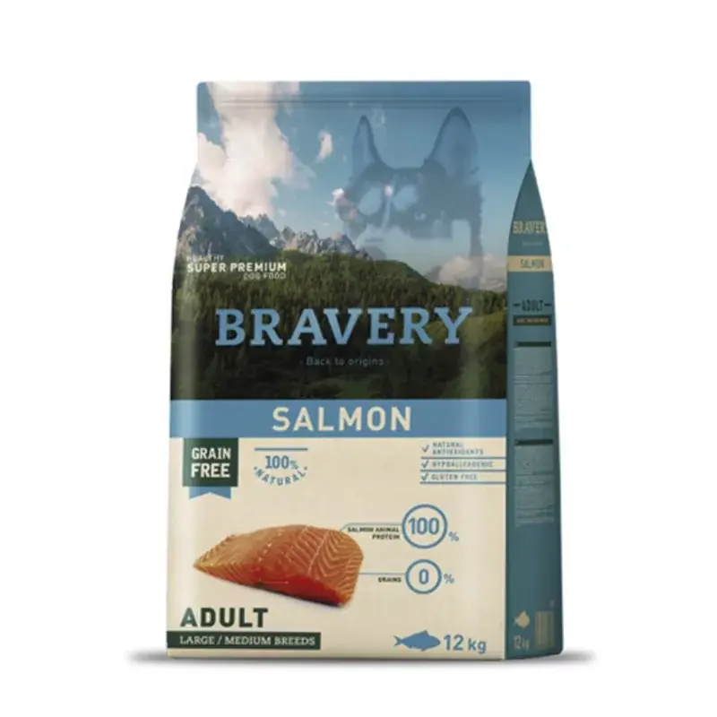 Bravery Medium/Large Adult Salmon 12kg Azonnal elérhető