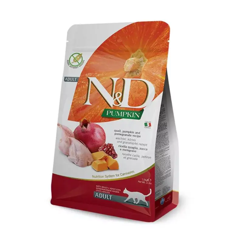 N&D Cat Grain Free Fürj&Gránátalma Sütőtökkel 1,5kg Akció