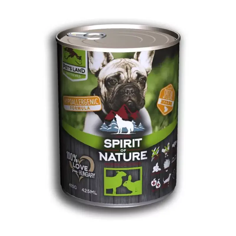 Spirit of Nature Dog konzerv Bárányhússal és nyúlhússal 415g Népszerű