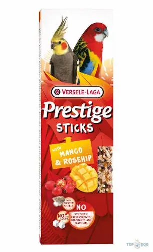 Versele Laga Prestige Sticks Dupla Rúd (mangó, csipkebogyó) papagájok részére (2db/140g) Kiárusítás