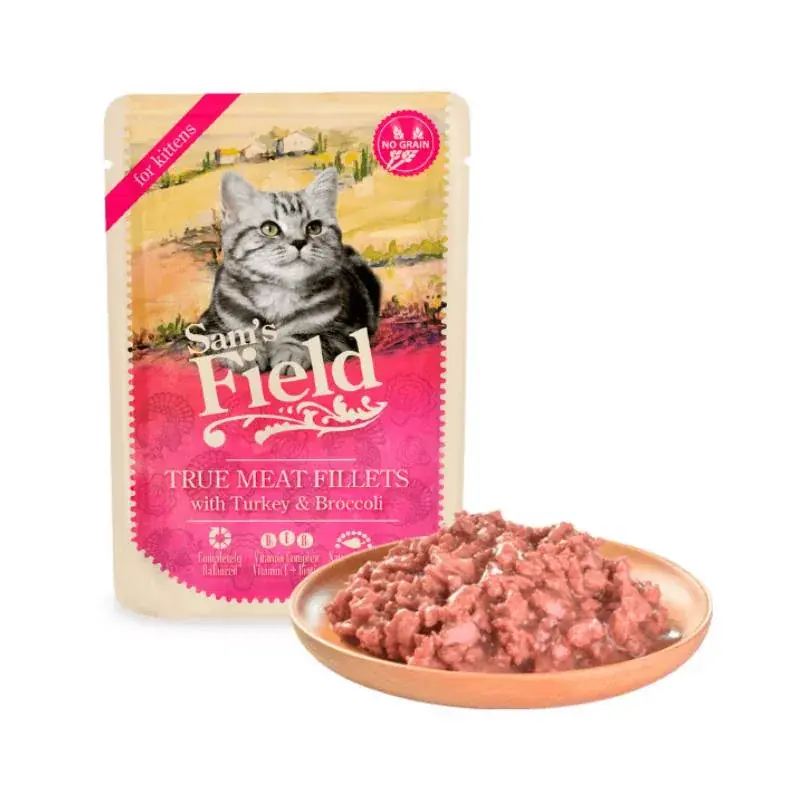 Nézd meg most Sam‘s Field True Meat Fillets KÖLYÖK Pulyka+Brokkoli 85gr