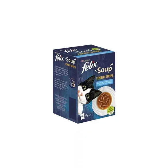 Felix Soup Tender Strips alutasak macskáknak halas 6 x 48 g Csak ma