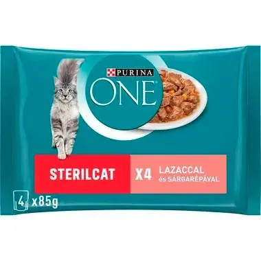 Purina One 4*85gr Steril Lazac sárgarépával Azonnali szállítás
