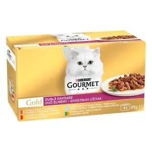 Azonnali szállítás GOURMET GOLD Duó élmény nedves macskaeledel 4x85g