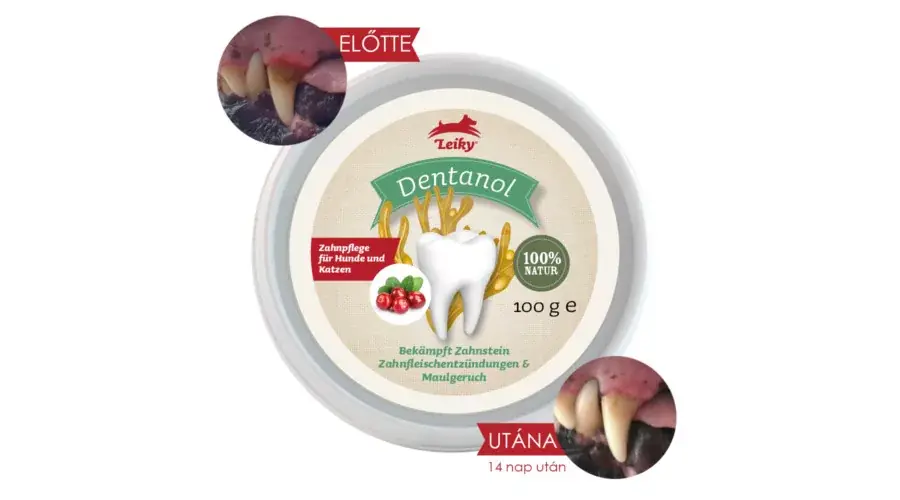 100% természetes fogkő, fogínygyulladás és szájszag elleni por kutyáknak és macskáknak, Leiky Népszerű