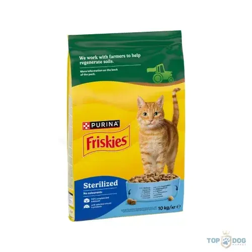 FRISKIES 10kg Steril lazac és zöldség ivartalanított száraz eledel felnőtt macskáknak Szuper ajánlat