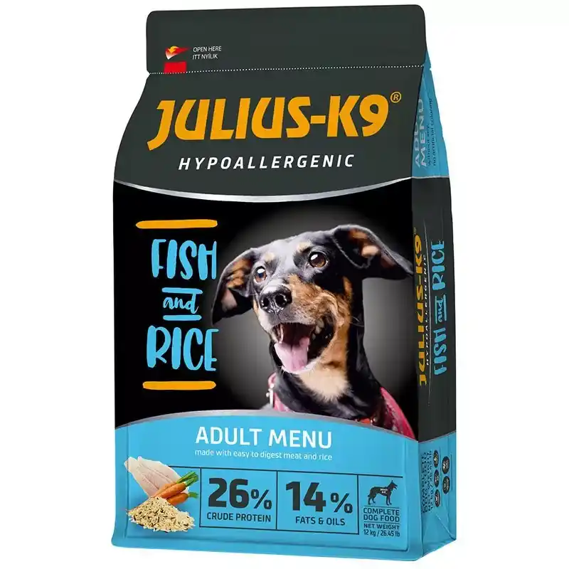 Julius K-9 Adult Hypoallergenic SMALL Fish & Rice 12kg Akciós ár