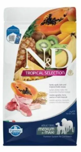 Szuper ajánlat N&D Tropical Selection Adult Medium & Maxi Lamb 10 kg