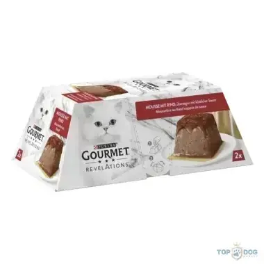 Prémium GOURMET Revelations pastétom marhával és szósszal nedves macskaeledel 2x57gr