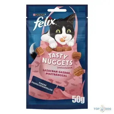Ajánlat FELIX Tasty Nuggets Lazac macska jutalomfalat 50g