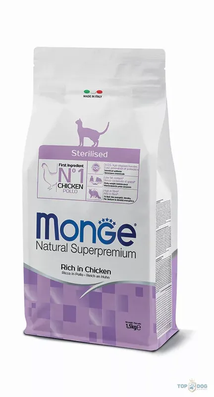 Utolsó esély Monge Cat Rich in Chicken 1,5kg Sterilised - Csirke (Ivartalanított macskáknak)
