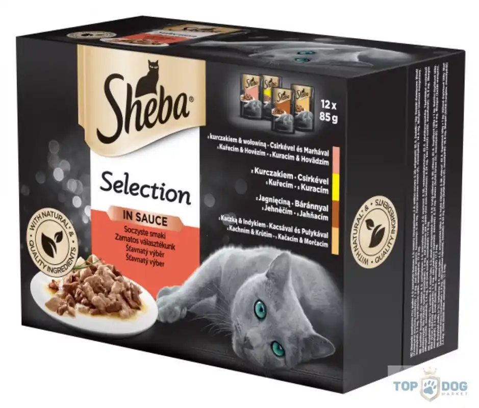 Legkelendőbb Sheba Selection Alutasakos Eledel - Húsos Válogatás szószban 12x85g