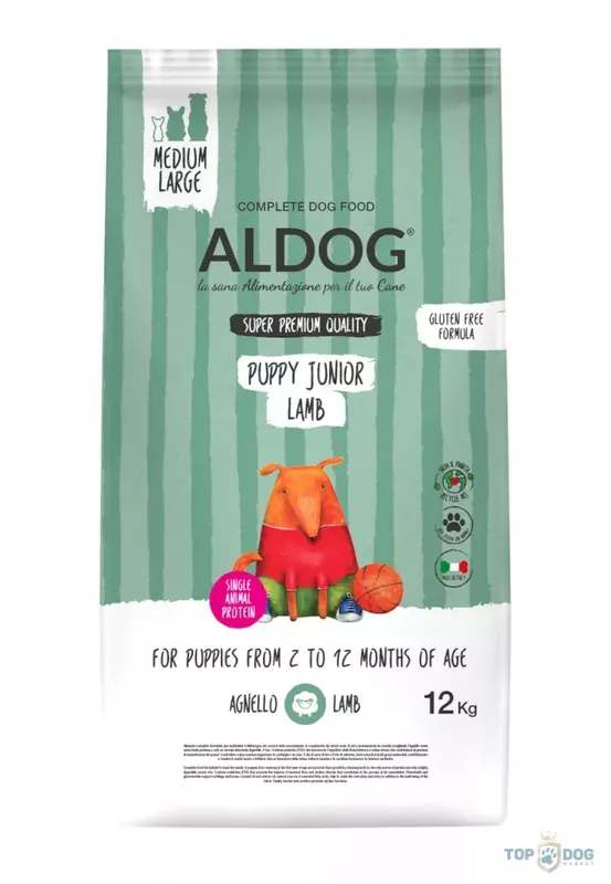 Kihagyhatatlan ajánlat ALDOG PUPPY JUNIOR LAMB HIPOALLERGÉN KUTYATÁP MEDIUM 12 KG