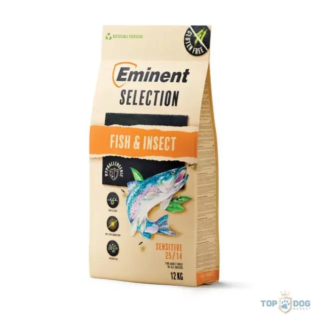 Olcsóbb Eminent Selection Sensitive Fish & Insect 12kg +2kg ajándék