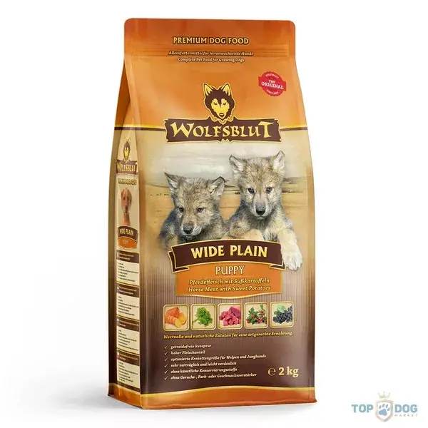 Wolfsblut Wide Plain Puppy Lóhús Édesburgonyával száraz kutyatáp 2 kg Korlátozott ajánlat