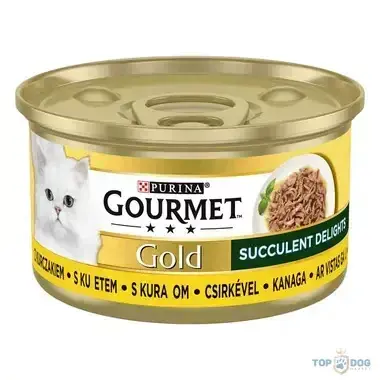 Outlet GOURMET Gold Succulent Delights csirkével nedves macskaeledel 85g