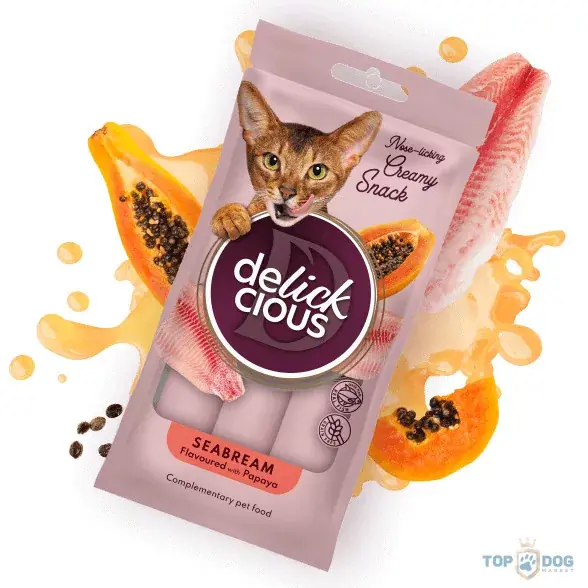 Delickcious Creamy Snack 60g (4x15g) Tengeri sügér Papaya Bestseller