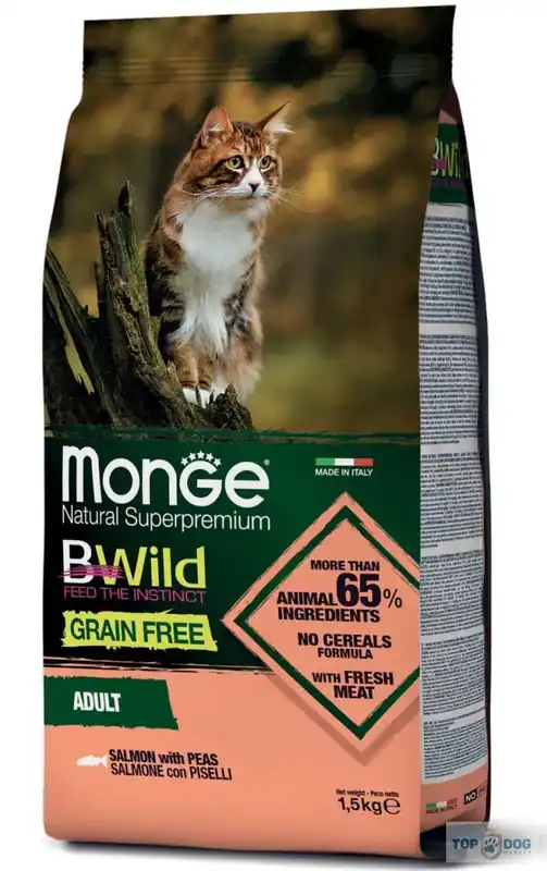 Monge BWild Cat 1,5kg Lazac-borsó Különleges ajánlat