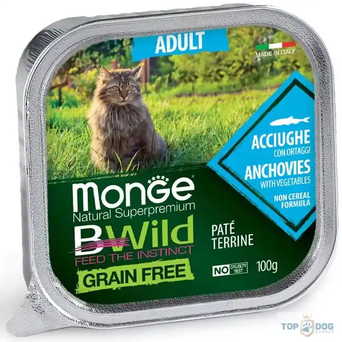 Rendeld meg most Monge BWild Cat 100gr Szardella-zöldségek