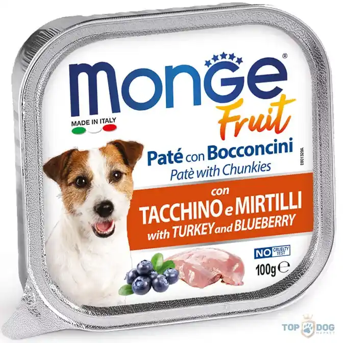 Bestseller Monge Dog 100g Fruit Paté&Chunk pulyka-áfonya