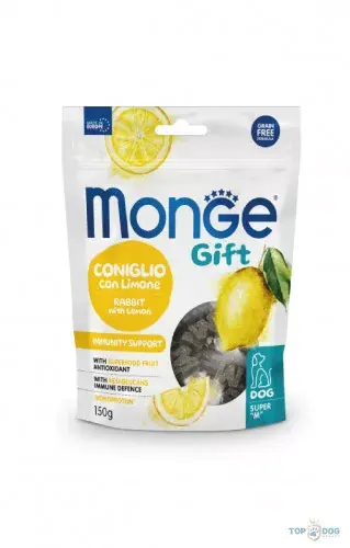 Alacsony ár Monge Gift Dog Training 150gr Nyúl és citrom immunerősítő