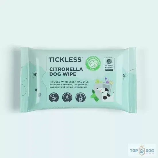 Újdonság Tickless® Természetes kullancs, bolha és szúnyogriasztó nedves törlőkendő 20db