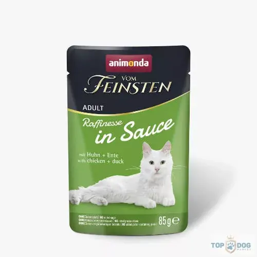 Animonda Vom Feinsten Adult (Raffinesse in Sauce) alutasakos csirke+kacsa - Felnőtt macskák részére (85g) szószos Árcsökkenés
