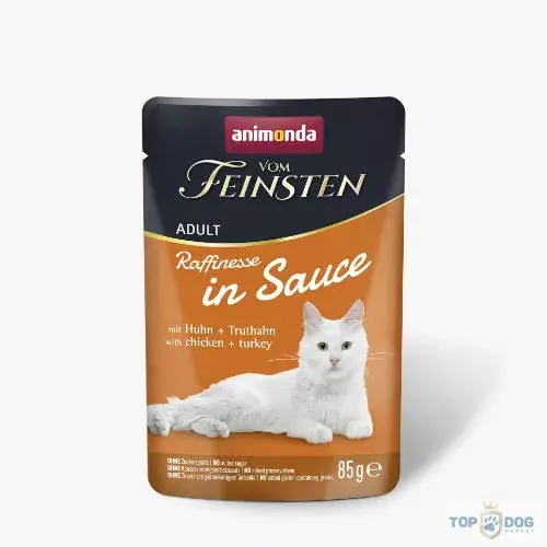 Akció Animonda Vom Feinsten Adult (Raffinesse in Sauce) alutasakos csirke+pulyka - Felnőtt macskák részére (85g)