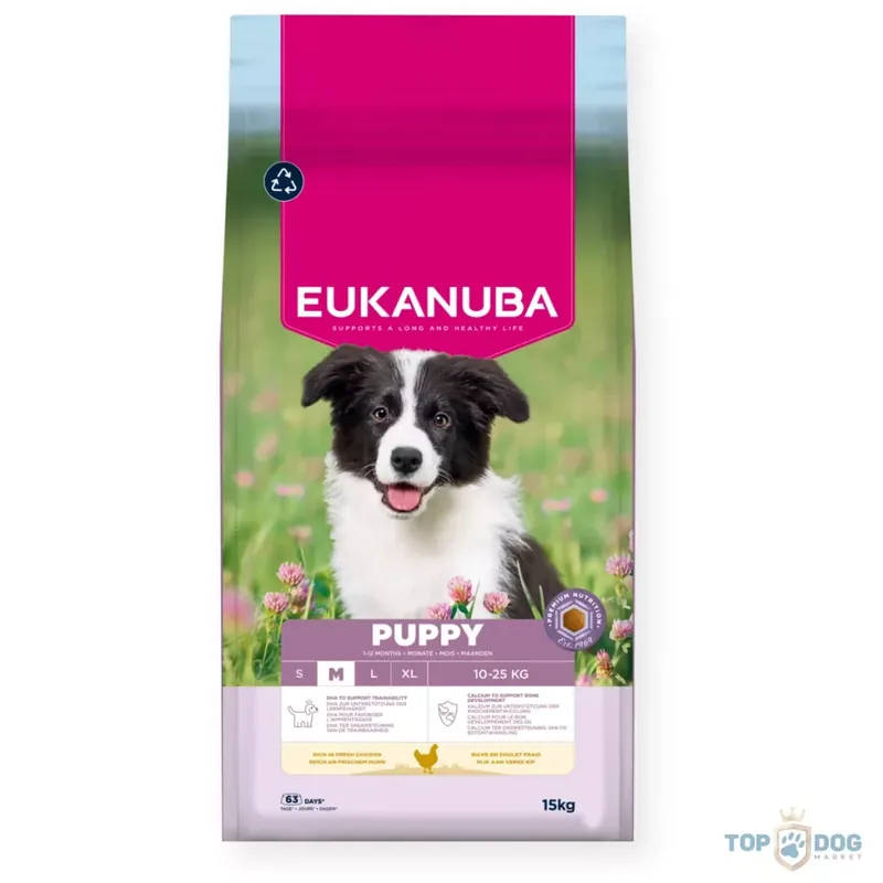Kiárusítás Eukanuba Puppy Medium kutyatáp 15+3kg