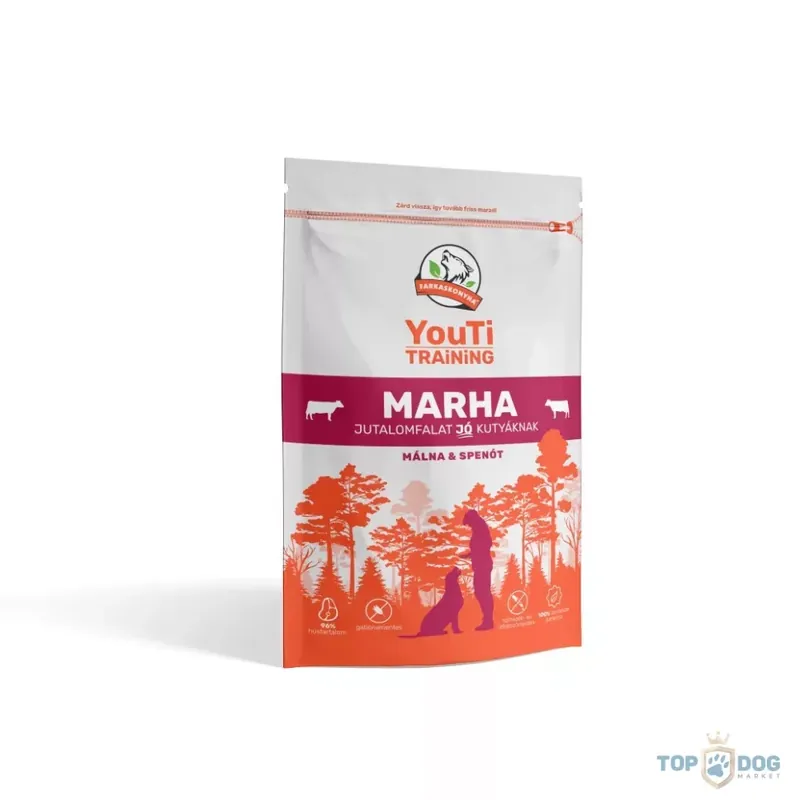 YouTi Training Marha, málna, spenót jutalomfalat 100g Kihagyhatatlan ajánlat