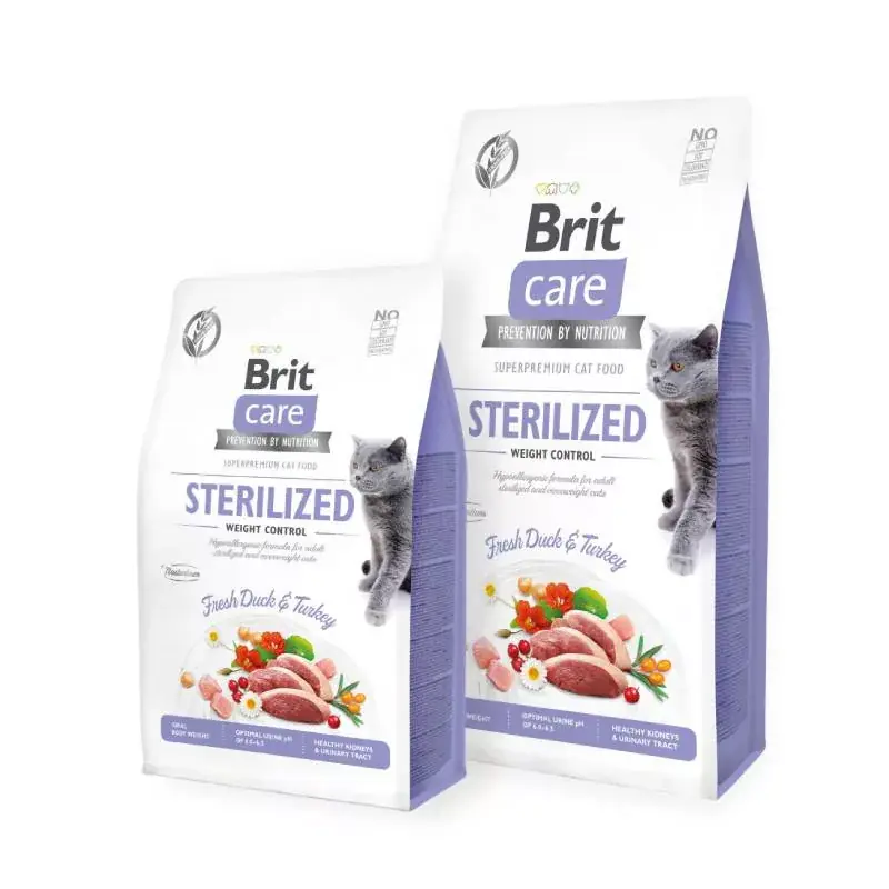 Brit Care Cat STERIL Weight Control Kacsa+Pulyka 7kg Legnépszerűbb