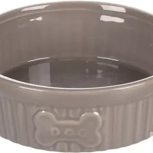 FGO kerámia Mabel kerek etető- és itatótál taupe 300ml/12cm 518464 Szezonális akció