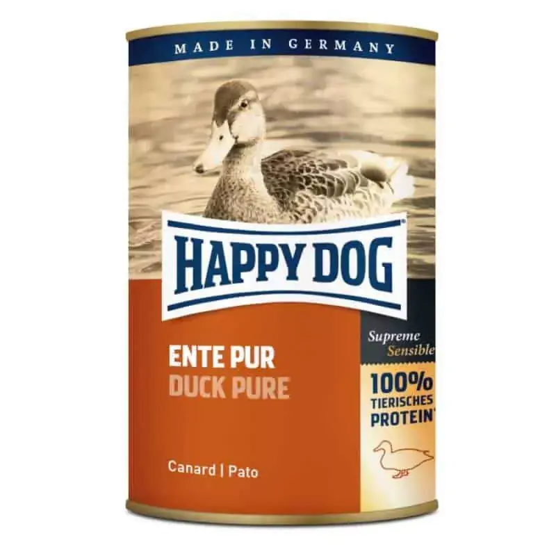 Újdonság Happy Dog Konzerv kutyaeledel 400 g Kacsa