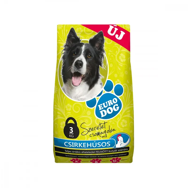 EURO DOG SZÁRAZ TÁP 3KG CSIRKE/CHICKEN Bestseller