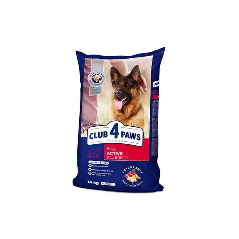 Vásárlói kedvenc CLUB 4 PAWS PREMIUM DOG ACTIVE SZÁRAZ TÁP CSIRKE 14KG