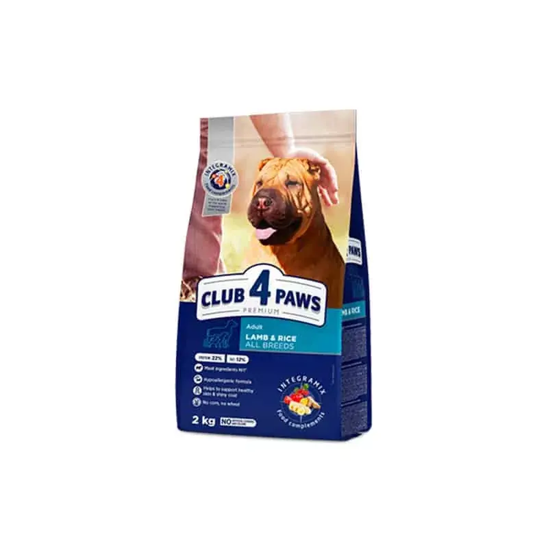Azonnali szállítás CLUB 4 PAWS PREMIUM DOG SZÁRAZ TÁP BÁRÁNY RIZS 2KG