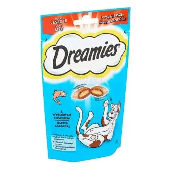 DREAMIES 60G Lazacos Jutalomfalat Macskáknak Ne maradj le