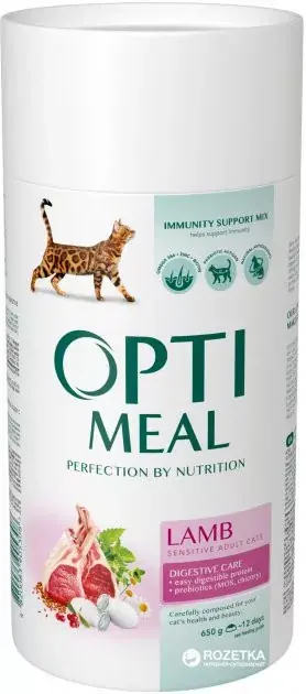 Különleges ajánlat OPTIMEAL CAT SENSITIVE SZÁRAZ MACSKATÁP BÁRÁNY 650G