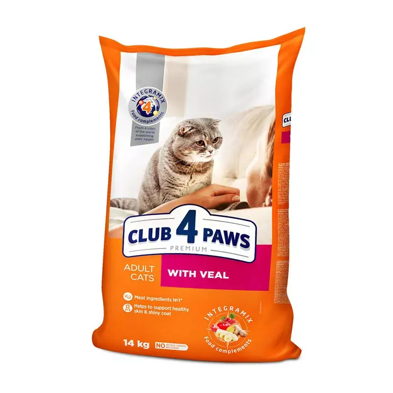 CLUB 4 PAWS PREMIUM CAT SZÁRAZ TÁP BORJÚ 14KG Expressz szállítás