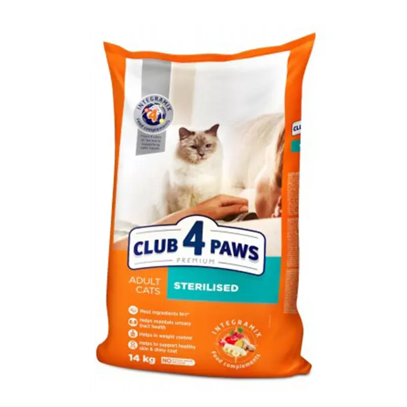 CLUB 4 PAWS PREMIUM CAT STERIL SZÁRAZ TÁP CSIRKE 14KG Népszerű