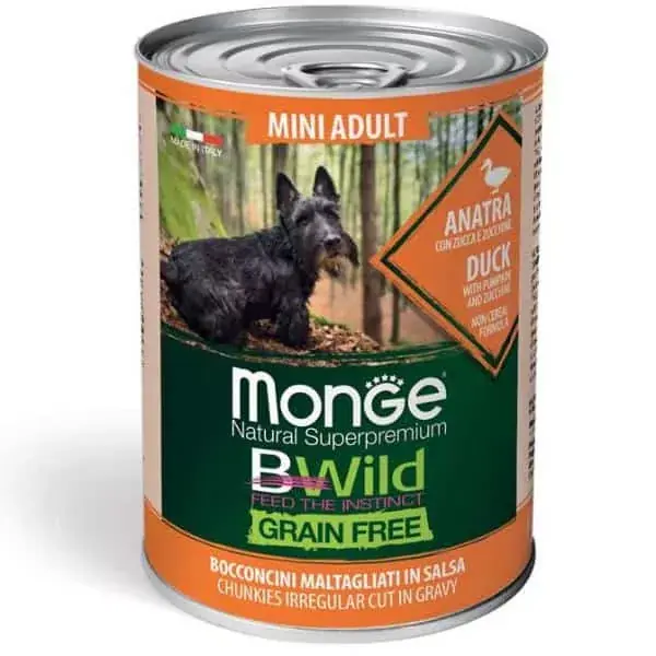 Csak ma Monge Dog Bwild Gabonamentes eledel kacsával 400g