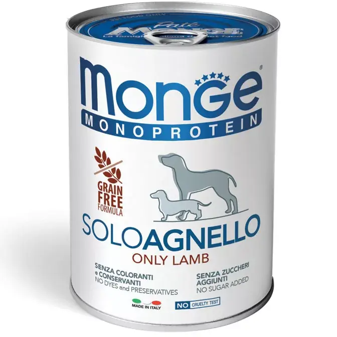 MONGE DOG Monoprotein Bárány pástétom 400g Kedvezmény