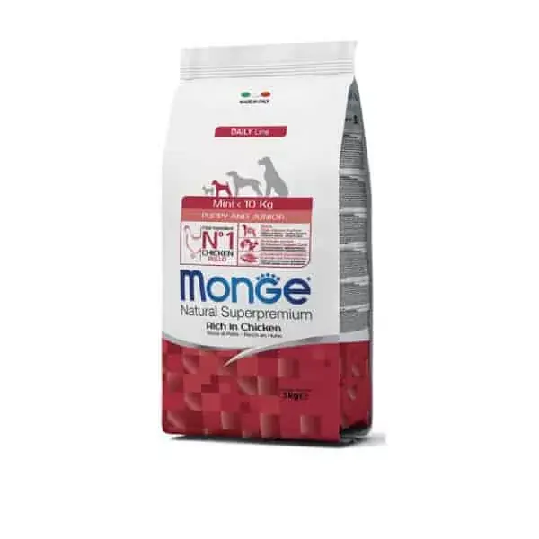 Szezonális akció MONGE Mini Puppy & Junior Csirkében gazdag 800g