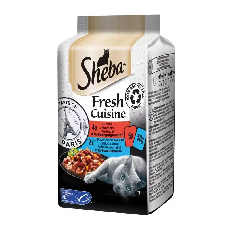 SHEBA CAT ALUTASAK TASTE PARIS 6X50G MARHA-HAL Népszerű